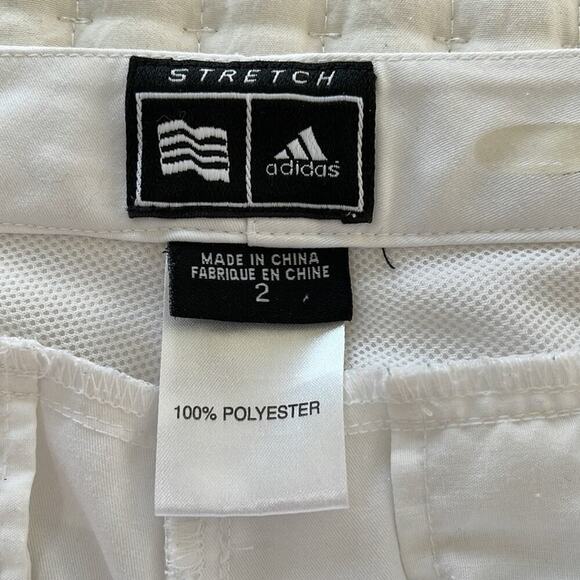 Adidas White Stretch Chino Shorts Size 2 - Picture 4 of 4